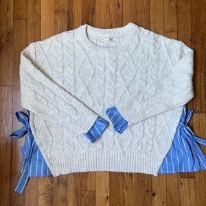 Anthropologie Cable Twofer Tie Sweater